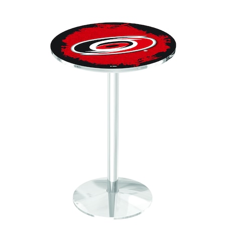 Holland Bar Stool Co 42" Chrome Carolina Hurricanes Pub Table L214C4228CarHur